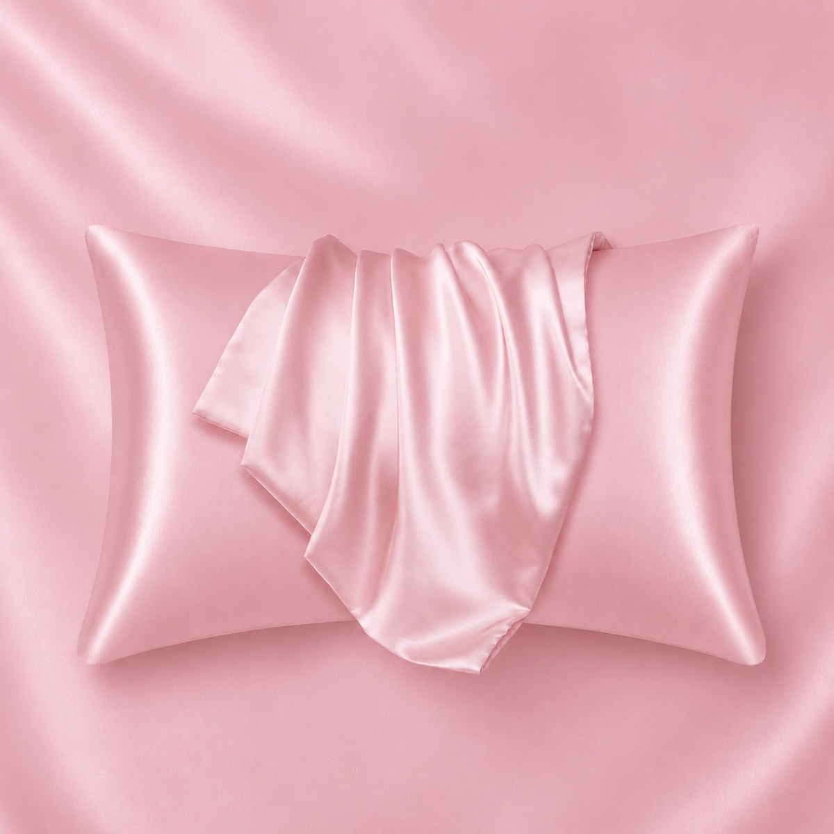 Taie d'oreiller en soie · Rose poudré · Solo