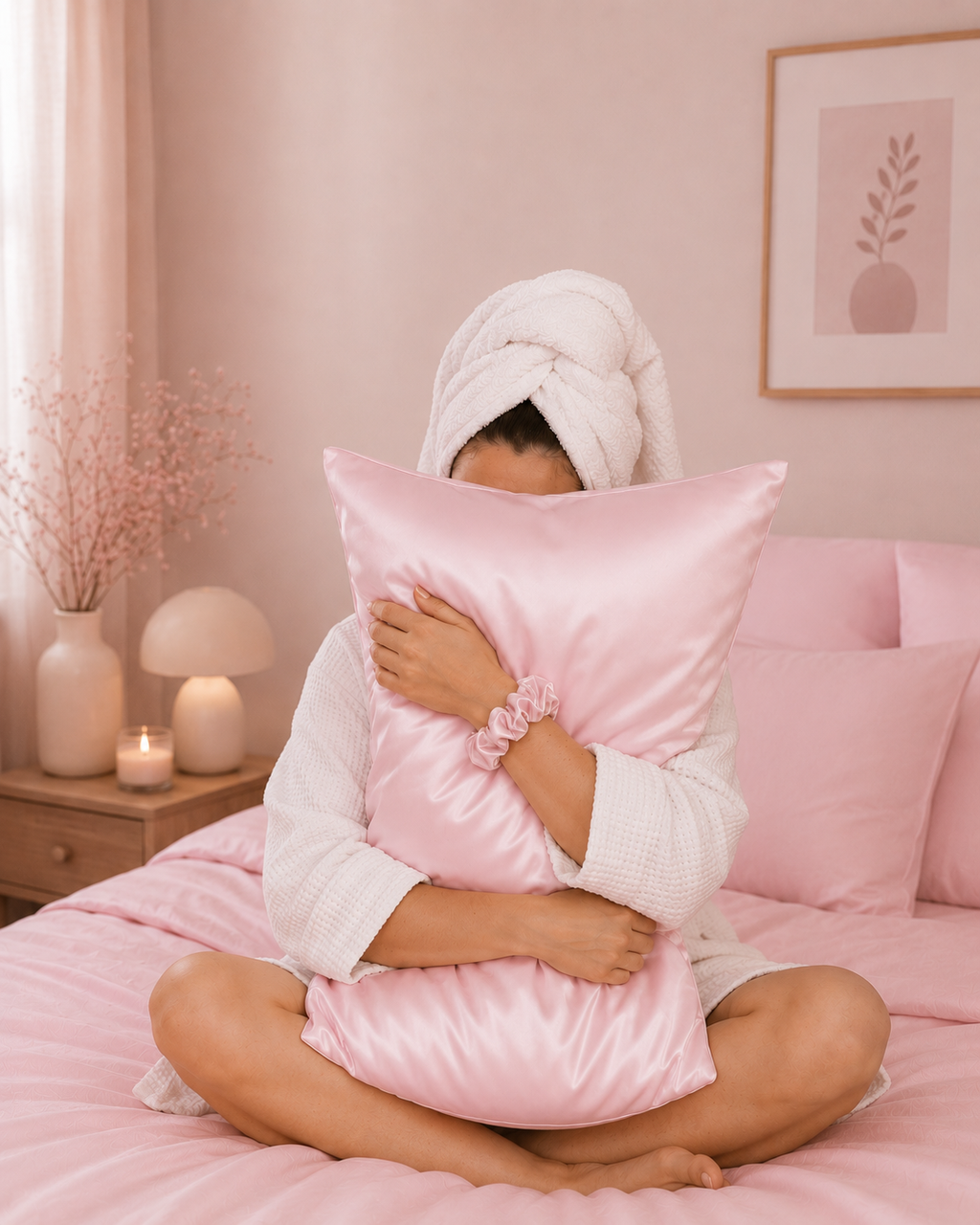 Taie d'oreiller en soie · Rose poudré · Solo
